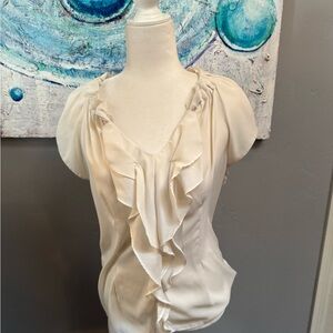 Elegant Cream Ruffle Blouse